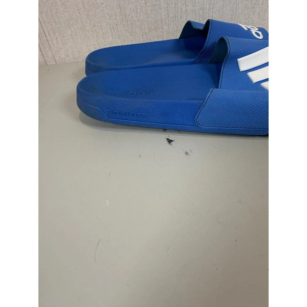 Adidas Cloudfoam Adilette Slides Blue White‎ Mens Athletic Sandals Logo B18